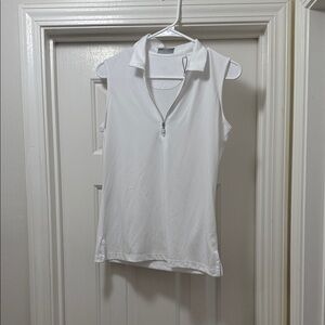Callaway White Zip-Up Sleeveless Top